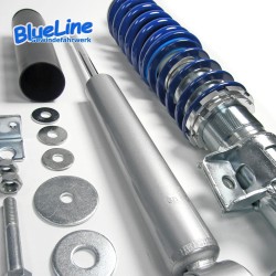 Suspension combiné fileté BlueLine Réglables - Amortisseurs filetés - Tuning Kit Complet - Qualité Allemande approprié pour Volvo 850 Incl. Kombi, 2.0i/ 2.5i/ 2.5i 20V/ 2.3i T 20V Sans AWD 91-96 (Typ LS, LW), S70/V70 2.0/ 2.4/ 2.4T/2.5/ 2.5 20V/ 2.5T/ 2.5