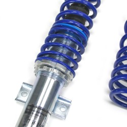 Suspension combiné fileté BlueLine Réglables - Amortisseurs filetés - Tuning Kit Complet - Qualité Allemande approprié pour Compatible av. Up 1.0 NON pour e-up, 2011-2019,  Tuning Kit Complet - Qualité Allemande