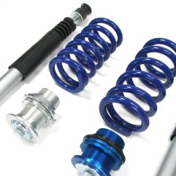 Suspension combiné fileté BlueLine Réglables - Amortisseurs filetés - Tuning Kit Complet - Qualité Allemande approprié pour Mercedes C-Klasse (W202) alle Incl. T-Model, 1993-2000, CLK (W208) alle Incl. Cabrio, 1997-2002, E-Klasse (W210) alle Incl. T-Model