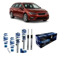 BlueLine Coilover Kit suitable for Seat Leon incl. ST-models (5F) 1.2 TSI, 1.4 TGI, 1.4 TSI, 1.6 TDI, 1.8 TFSI, 2.0 TDI year 2012-, only for vehicles with independent rear suspension