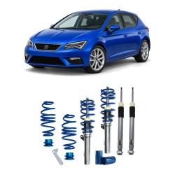 BlueLine Coilover Kit suitable for Seat Leon incl. ST-models (5F) 1.2 TSI, 1.4 TGI, 1.4 TSI, 1.6 TDI, 1.8 TFSI, 2.0 TDI year 2012-, only for vehicles with independent rear suspension