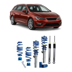 BlueLine Coilover Kit suitable for Seat Leon incl. ST-models (5F) 1.2 TSI, 1.4 TGI, 1.4 TSI, 1.6 TDI, 1.8 TFSI, 2.0 TDI year 2012-, only for vehicles with independent rear suspension