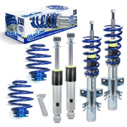 Suspension combiné fileté BlueLine Réglables - Amortisseurs filetés - Tuning Kit Complet - Qualité Allemande approprié pour Compatible av. T6 Typ 7HK, 7HKXO, 7J0, 7HM, 7HMA, 7HC, 7HCA, 2.0/ 3.2 V6/ 1.9TDi/ 2.0TDi/ BiTDi/ 2.5TDi/ 4Motion, 2015-, Tuning Kit