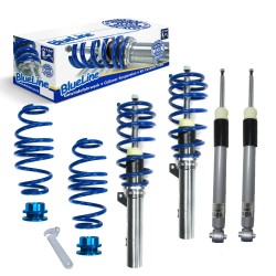 Suspension combiné fileté BlueLine Réglables - Amortisseurs filetés - Tuning Kit Complet - Qualité Allemande approprié pour Skoda Octavia Limo/ Kombi (5E) 1.2 TSI/ 1.4 TSI, 2012-, (Achslast VA 965 kg) Que pour Véhicules avec essieu arrière multibras, Tuni