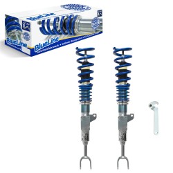 Suspension combiné fileté BlueLine Réglables - Amortisseurs filetés - Tuning Kit Complet - Qualité Allemande approprié pour Compatible av. 5er (F11) Touring, 03/2010-, (Que pour VA), NON Pour xDrive, Tuning Kit Complet - Qualité Allemande/Serie