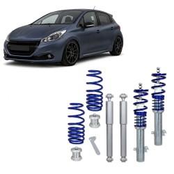 Blueline Coilover Kit suitable for Peugeot 208  1.0/ 1.2/ 1.2THP/ 1.4GPL / 1.4VTi/ 1.6/ 1.6GTi/ 1.6THP/ 1.6HDi/ 1.6 BlueHDi, year. 2012-2019, for 51mm front strut only