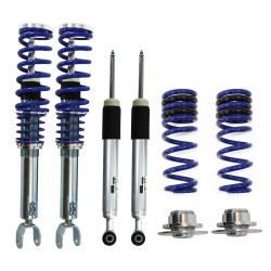 Kit Suspension Combiné Fileté Blueline Réglable en Hauteur - Amortisseurs et Ressorts Avant et Arrière approprié pour Mercedes Classe C Berline (W205), à traction arrière, pas compatible avec système d'amortissement électronique