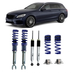 BlueLine Gewindefahrwerk passend für Mercedes C-Klasse T-Model (S205) nicht für Fahrz. mit elek. Dämpfer, nur für Heckantrieb,