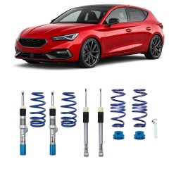 BlueLine Gewindefahrwerk passend für Leon IV (KL) 2020 - passend für Seat Leon IV (KL) 1.5 TSI/ 1.6 TDI/ 2.0 TDI, 2020-, (Achslast VA 1100 kg) nur passend bei HA Verbundlenker (Torsion), Gewinde/ Feder