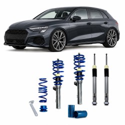 BlueLine Gewindefahrwerk passend für A3 (GY) 2020 - HA Mehrlenker Multilink passend für Audi A3 (GY) 30 TFSI/ 35 TFSI/ 30 TDI/ 35 TDI, 2020-, (Achslast VA 1035 kg) nur passend bei HA Mehrlenker (Multilink), Gewinde/ Feder