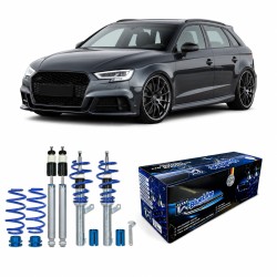 BlueLine Gewindefahrwerk HA Mehrlenker (Multilink) passend für Audi A3 (8V), S3, RS3 1.8 TFSI, 2.0 TFSI, 2.0 TFSI (S3), 2.5 TFSI (RS3), 1.6TDI, 2.0 TDI, 30 TFSI, 35 TFSI, 40 TFSI, 30 TDI, 2012-2020, Ø 50/55 mm!! (Achslast VA 1160 kg) nur passend bei HA Me