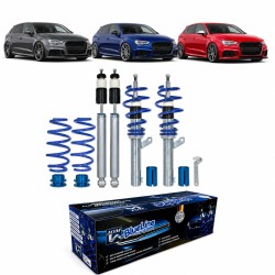 BlueLine Gewindefahrwerk HA Mehrlenker (Multilink) passend für Audi A3 (8V), S3, RS3 1.8 TFSI, 2.0 TFSI, 2.0 TFSI (S3), 2.5 TFSI (RS3), 1.6TDI, 2.0 TDI, 30 TFSI, 35 TFSI, 40 TFSI, 30 TDI, 2012-2020, Ø 50/55 mm!! (Achslast VA 1160 kg) nur passend bei HA Me