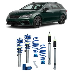 BlueLine Coilover Kit suitable for Seat Leon (5F) 1.8 TSI, 2.0 TSI, 2.0 TSI (Cupra), 2.0 TSI Cupra ST, 2.0 TSI Cupra R, 2.0 TSI Cupra ST, 1.6 TDI, 2.0 TDI, year 2012-2020, Ø 50/55 mm!!  ( axle load FA 1160kg ) only for multilink rear suspension
