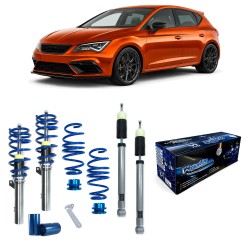 BlueLine Coilover Kit suitable for Seat Leon (5F) 1.8 TSI, 2.0 TSI, 2.0 TSI (Cupra), 2.0 TSI Cupra ST, 2.0 TSI Cupra R, 2.0 TSI Cupra ST, 1.6 TDI, 2.0 TDI, year 2012-2020, Ø 50/55 mm!!  ( axle load FA 1160kg ) only for multilink rear suspension