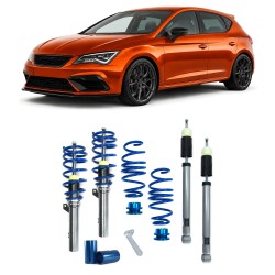 BlueLine Coilover Kit suitable for Seat Leon (5F) 1.8 TSI, 2.0 TSI, 2.0 TSI (Cupra), 2.0 TSI Cupra ST, 2.0 TSI Cupra R, 2.0 TSI Cupra ST, 1.6 TDI, 2.0 TDI, year 2012-2020, Ø 50/55 mm!!  ( axle load FA 1160kg ) only for multilink rear suspension