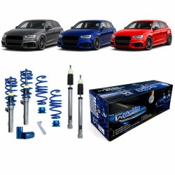 BlueLine Gewindefahrwerk passend für A3 (8V) S3 RS3 HA Mehrlenker (Multilink) passend für Audi A3 (8V), S3, RS3, 2012-2020, Ø 50/55 mm!! (Achslast VA 1200 kg) nur passend bei HA Mehrlenker (Multilink), Gewinde/ Feder