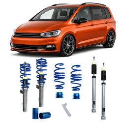 BlueLine Gewindefahrwerk Mehrlenker (Multilink) passend für VW Touran (1T) 1.8 TSI, 1.6 TDI, 2.0 TDI, 2015-, Ø 50/55 mm!! (Achslast VA 1200 kg) nur passend bei HA Mehrlenker (Multilink), Gewinde/ Feder