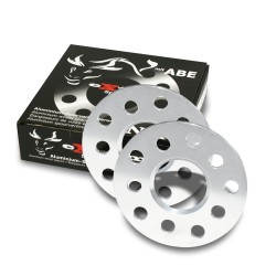 Cales Elargisseurs de voies 10mm (paire) - 5mm (épaisseur par Cale) Entraxe 5/100/112,  Alésage central 57,1 approprié pour Audi/Bentley/Chrysler/Ford/Seat/Skoda/VW