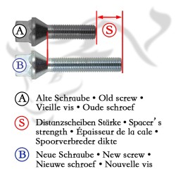 Wheel spacer kit 10mm incl. wheel bolts, for Chrysler Crossfire