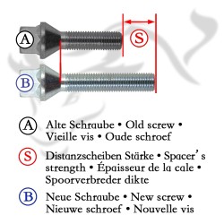 Cales Elargisseurs de voies 10mm (paire) - 5mm (épaisseur par Cale) incl. boulonnerie  | Entraxe 100/5+112/5 | Alésage central 57,1 approprié pour  Audi RS3 (8V)