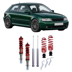 Redline Gewindefahrwerk passend für Audi A3 (8L) 1.6, 1.8, 1.8T, 1,9 TDi, nicht geeignet für Quattro-Modelle