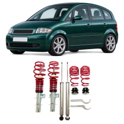 Redline Gewindefahrwerk passend für Audi A2 8Z 1.4, 1.4 TDI, 1.6 Baujahr 1999 - 2005, nicht geeignet für 1.2 TDI