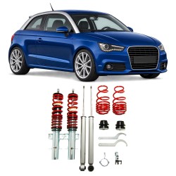 suspension combiné fileté Redline - Amortisseurs filetés / filetés - Qualité Allemande. approprié pour Audi A1 8X 1.2 TFSI/ 1.4 TFSI/1.6 TDI/ 2.0 TDI, 2010-