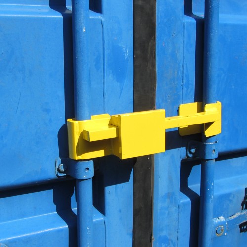 Containerschloss aus gehÃ¤rtetem Stahl, Diebstahlschutz, inklusive BÃ¼gelschloss, 4 SchlÃ¼ssel, 2-teilig, Farbe Gelb