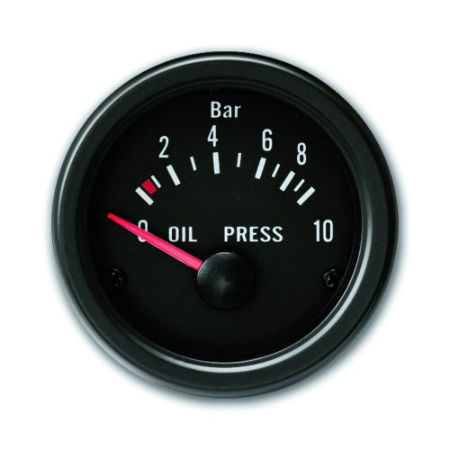 Manomètre, pression d'huile, noir, Ø52mm