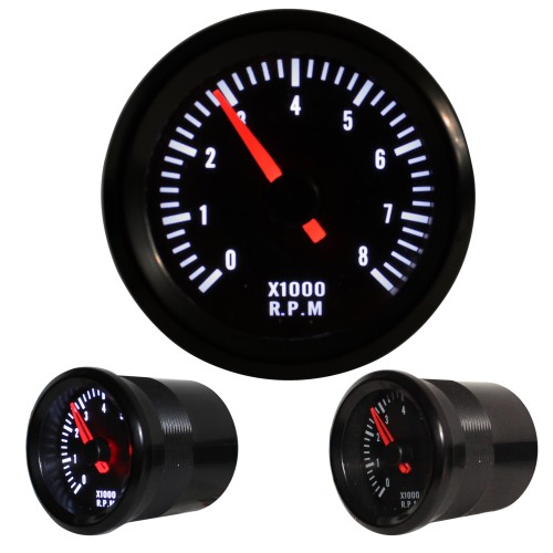 Gauge, RPM gauge, 0~8.000RPM, black, Ø52mm