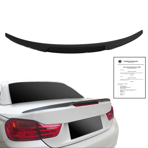 Trunk spoiler glossy black suitable for BMW 4 series (F33) convertible, year 2012-2021