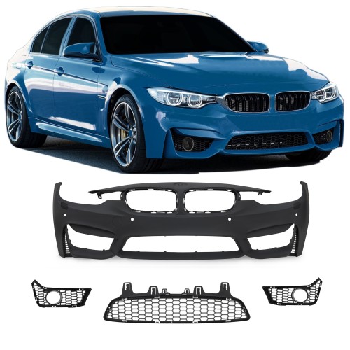 Pare-choc Bumper  Convient aux véhicules avec Lave-phares (SRA) et PDC- Qualité Allemande approprié pour BMW 3er BMW F30 LCI, 05/2015-2018