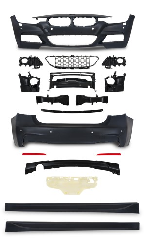 Stoßstangen Kit inkl. Seitenschweller mit PDC-Bohrungen und SRA passend für F30 passend für BMW 3er F30 ( LCI )  ab Baujahr 05.2015-