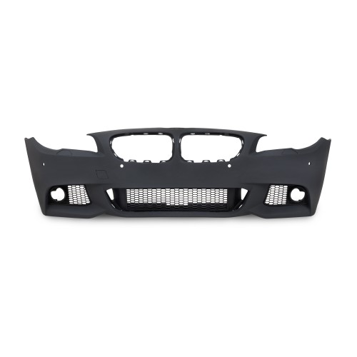 Front bumper in sports design with fog light covers suitable for BMW 5 Series F10 Limousine year 01.2010-06.2015 and F11 Touring year 04.2010-