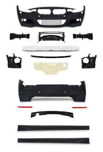Body Kit in sports design incl. side skrits with PDC holes and HCS suitable for BMW 3er F30 Limousine year 10.2011 -