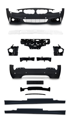 Stoßstangen Kit im Sport-Design inkl. Seitenschweller mit PDC-Bohrungen und SRA passend für 4er F32 ab Baujahr 10.2013-