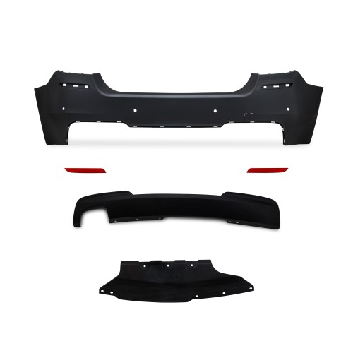 Rear bumper in racing design with PDC holes suitable for BMW 5er F10 Limousine year 2010 - 2017