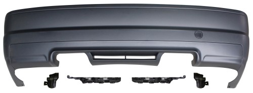 Rear bumper in sports design suitable for BMW E46 2doors, 98-04, without wholes for PDC
