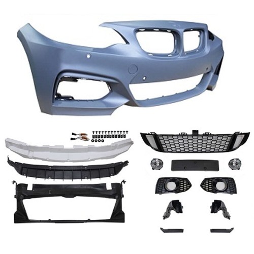 Front bumper in sports design with PDC holes, without holes for HCS, incl. fog lights suitable for BMW 2 Series /  F22 / F23, 2013-2017