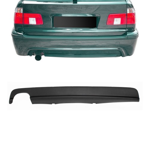 Rear skirt in sports Look, matt black, only for sport rear bumpers, for exhaust left side only suitable for BMW 5 Series E39 sedan / Touring, year 1995-2003