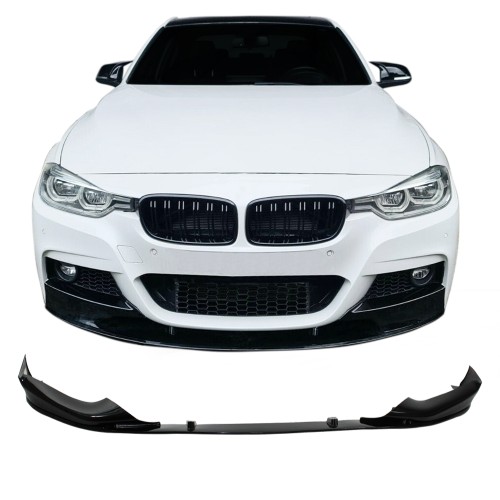 Front spoiler lip black glossy 1 pcs. suitable for BMW, 5 Series, G30, 02/2017-
