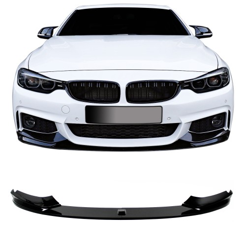 Front spoiler lip black glossy, 4 pcs suitable for BMW 4 Series F32/ F33/ F36, 2013-2021