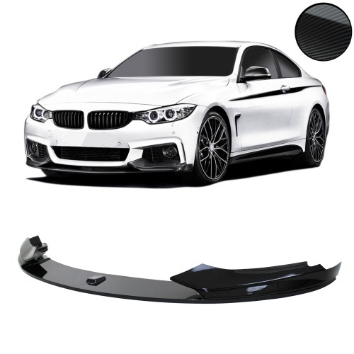 Front spoiler lip carbon look, 2 pcs suitable for BMW 4 Series F32/ F33/ F36, 2013-2021
