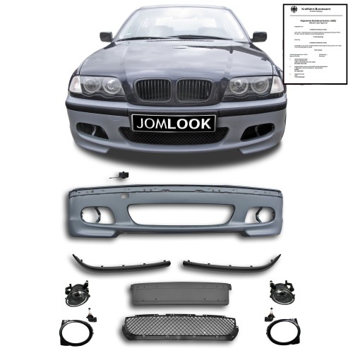 Bumper incl. Foglights clear suitable for E46 Limo Coupe Cabrio not fit for M3 Model