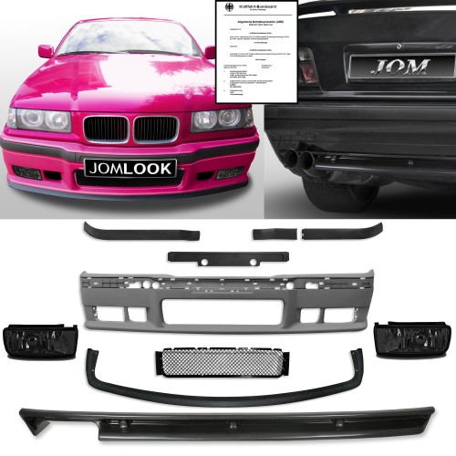 Bumper incl. Foglights smoke and rear skirt suitable for  E36 Limo Coupe Cabrio not fit for M3 Model