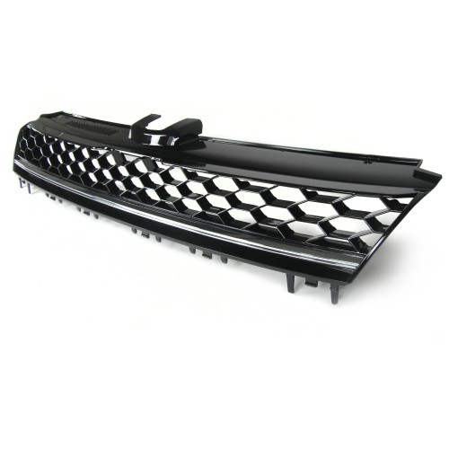 Front Grill badgeless, black honey-comb mesh with chrome stripe suitable for VW Golf 7 year 08.2012 -