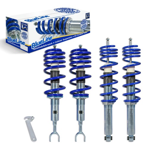 BlueLine Coilover Kit suitable for Audi A4 (B5) year 04.1994 - 12.2000, incl. Avant year 02.1995 - 06.2001, except vehicles with four-wheel drive