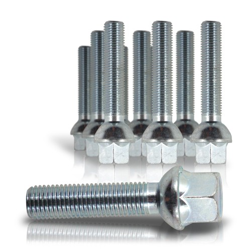 Wheel bolts, ball seat, M12x1,5 30mm (10 pieces)